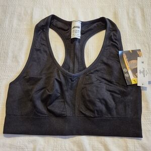 Avia women's size Large or 14-16 black reversible racerback sports bra NWT
